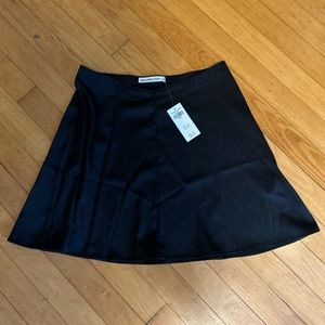 Dipped Waist Satin Mini Skirt